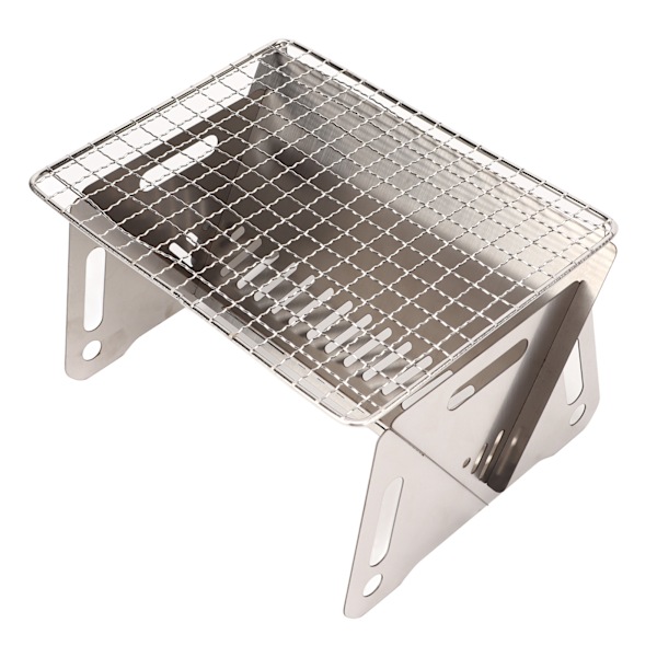 Bærbar foldbar grill i rustfrit stål med ventilationshuller til camping