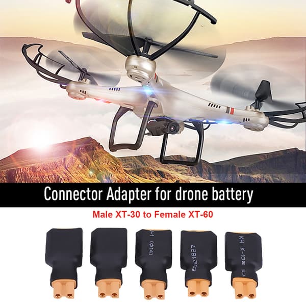 5 stk/sæt RC Drone Stik Adapter Batteri Konverteringsstik (XT30 Hun til XT60 Han)