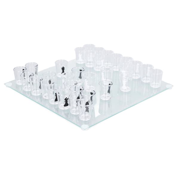Schackspel med shotglas, dryckesspelbräde, 22,5x22,5cm