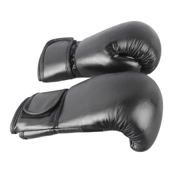 Svarte 8oz boksehansker, komfortable PU-baghansker, sikker passform, boksetilbehør