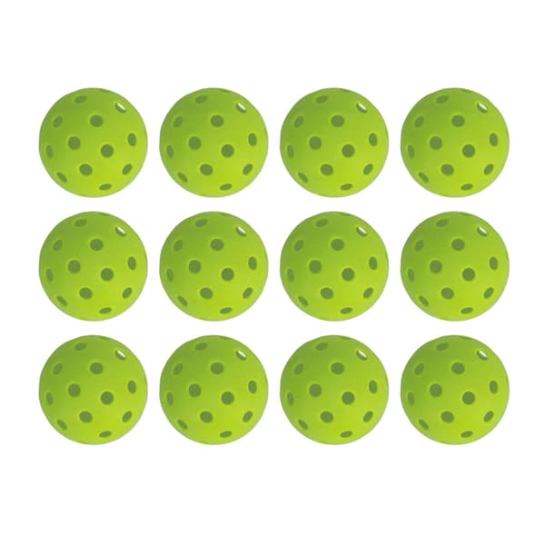 12 STK PE Pickleball Bolde 74mm 40 Huller Høj Elasticitet Udendørs Grøn
