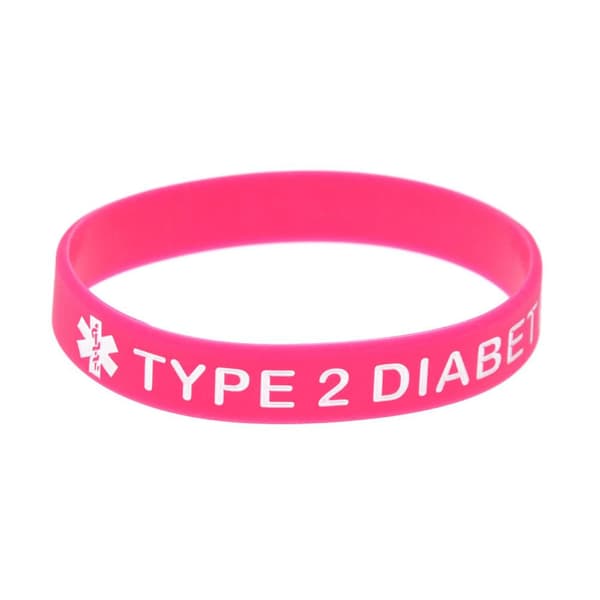 5 silikonearmbånd til type 2 diabetikere - daglig påmindelse, 20 cm, flerfarvet