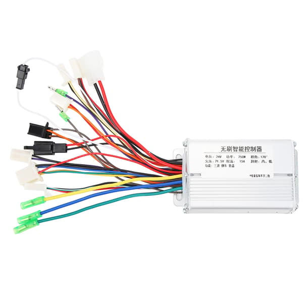 24V 250W Børsteløs Elcykel Controller, Aluminiumslegering med Brandhæmmende Ledninger