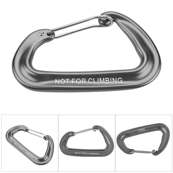 Fjærklemme i aluminiumslegering for nøkkelring, utendørs sportstilbehør, grå