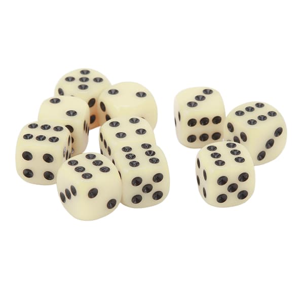 Sett med 30 16 mm plastsider med avrundede hjørner for brettspill, beige