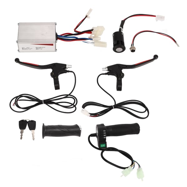 12V 250W Controller med Gas, 4 Hastigheder, Bremsehåndtag, Tilbehør til Cykel og El-løbehjul