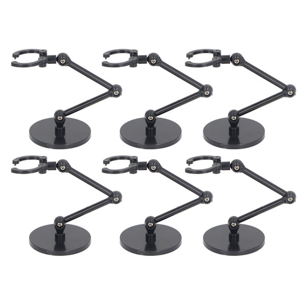 10 Mini Figurstandere til 6-tommer Actionfigur Displaystandere, Sort Plastik