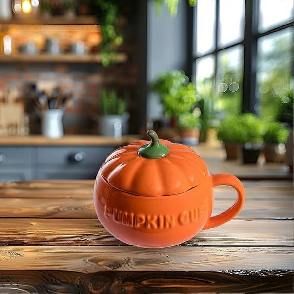 Oransje gresskar keramisk kaffekopp for oppbevaring 1 sett til hjemmet