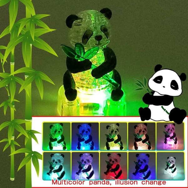 Panda Krystalpuslespil - 3D Gør-det-selv Pædagogisk Legetøjsgave - Legetøjssæt