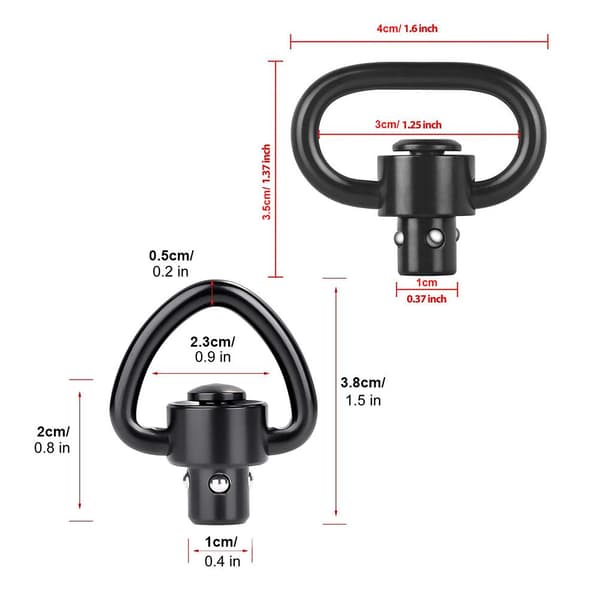 4-pack QD Sling Swivels 1.25\" med snabbkopplingsknappar för utomhusremstöd