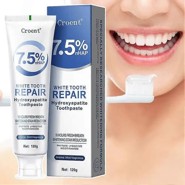 Højkvalitets 7,5% Hydroxyapatit Tandpasta, Fluoridfri Hydroxyapatit Tandpasta Whitening 7.5, Skånsom...