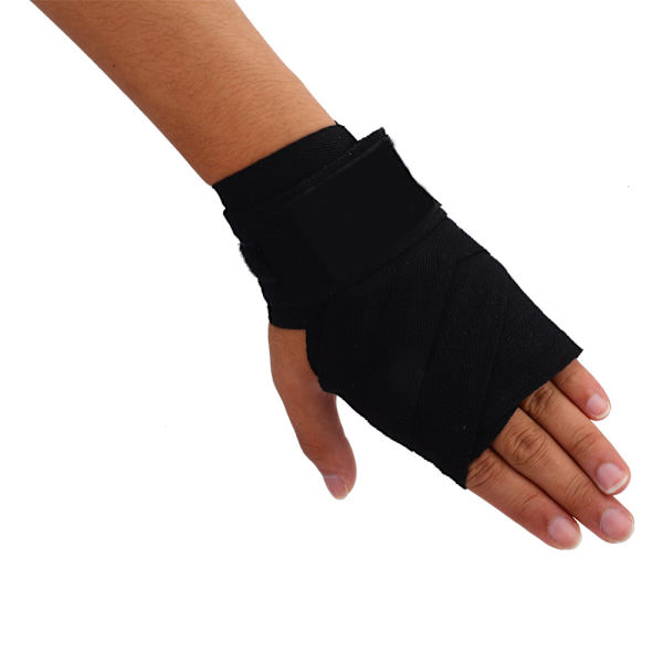 Elastiske håndbind for boksing, kickboksing, Muay Thai (svart)