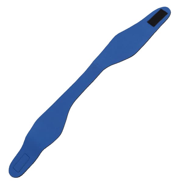 Pandebånd til svømning, børn og voksne, elastisk neopren med justering (Blå L)