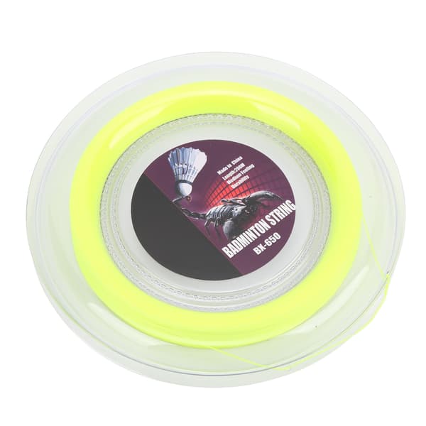 Badmintonstreng 0,72 mm 200 m spole fluorescerende gul til daglig amatørtræning