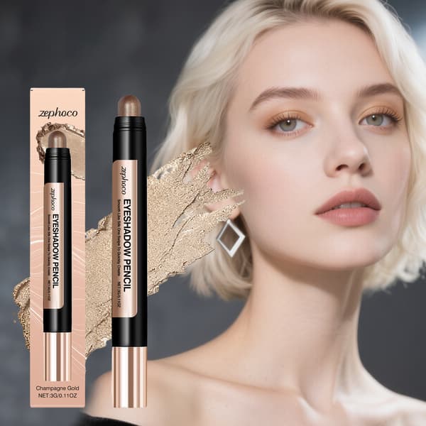 Ögonskuggsstift, Krämig Skimmer Ögonskuggspenna, Enkel Glittrig Ögonmakeup, Långvarig... Champagne Brown