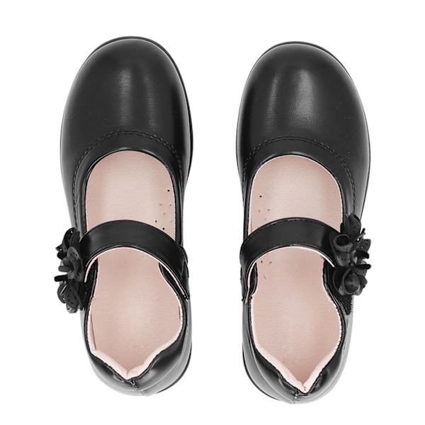 Mary Jane-sko til piger, sort, behagelig skoleuniform, PU-mode, størrelse 36