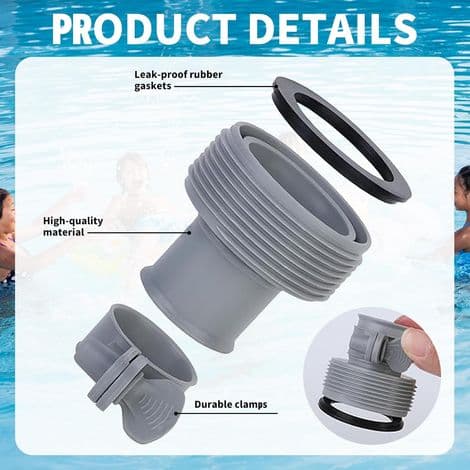 Poolslangadapter B, 4 stycken poolslangadaptrar för INTEX-pooler, poolpumpkoppling, slangkonverteringsadapter B för 1,5\" kopplingar (A)