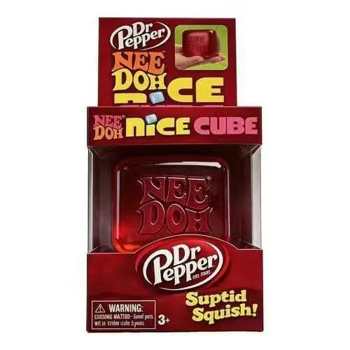 NeeDoh Dr Pepper Nice Cube Stupid Squish Stressaflastningslegetøj, Blødt Klemme Fidget Legetøj til Børn og Voksne