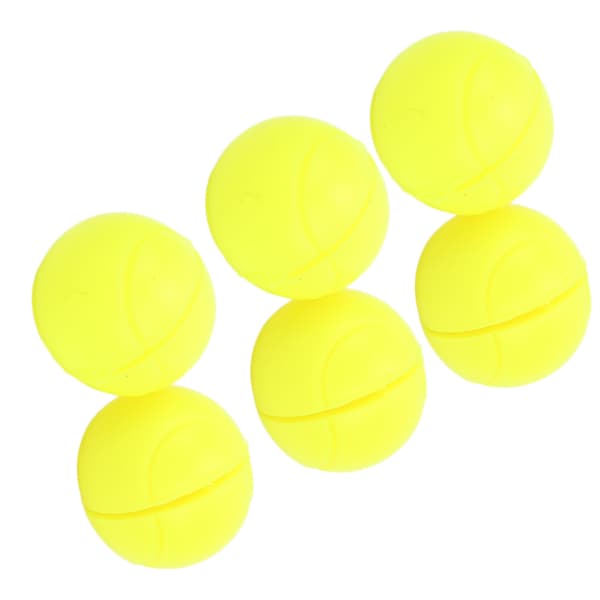 6 silikone vibrationsdæmpere til tennisketchere, boldform, fluorescerende gul