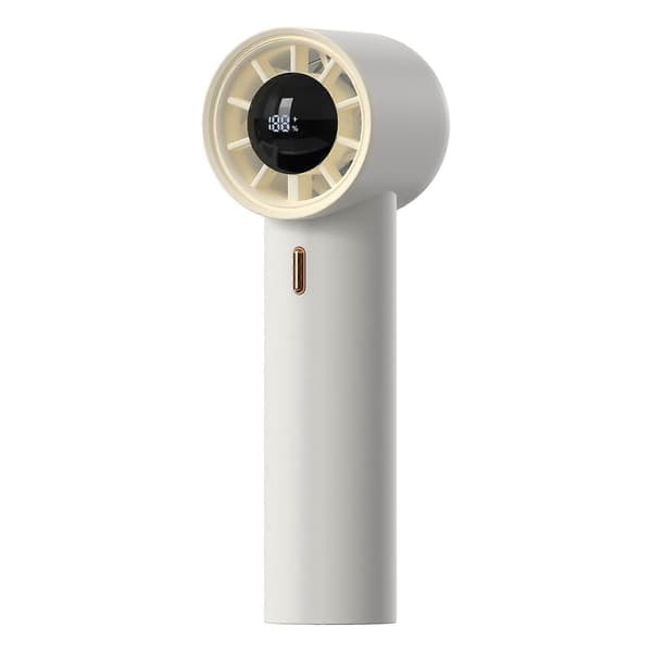 Bärbar höghastighetsfläkt med smart digital display (benvit)