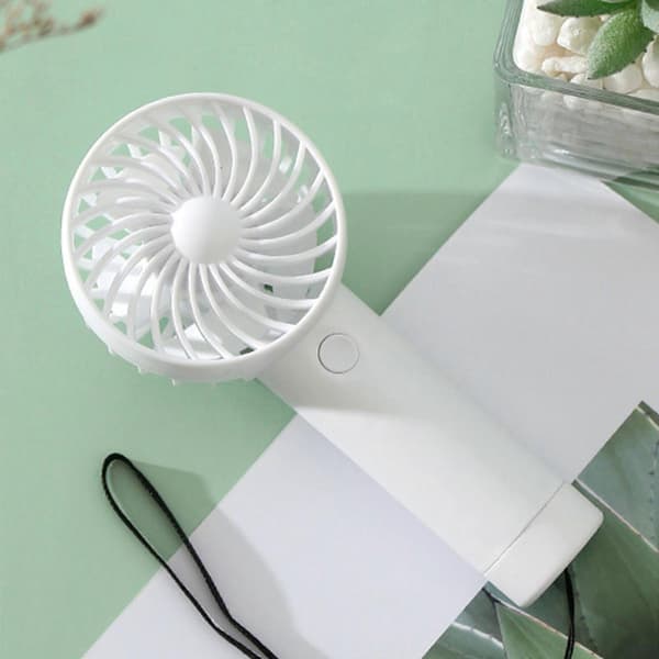 Mini USB skrivebordsvifte, mini oppladbar bærbar vifte, tre ventilasjonshastigheter, rosa.