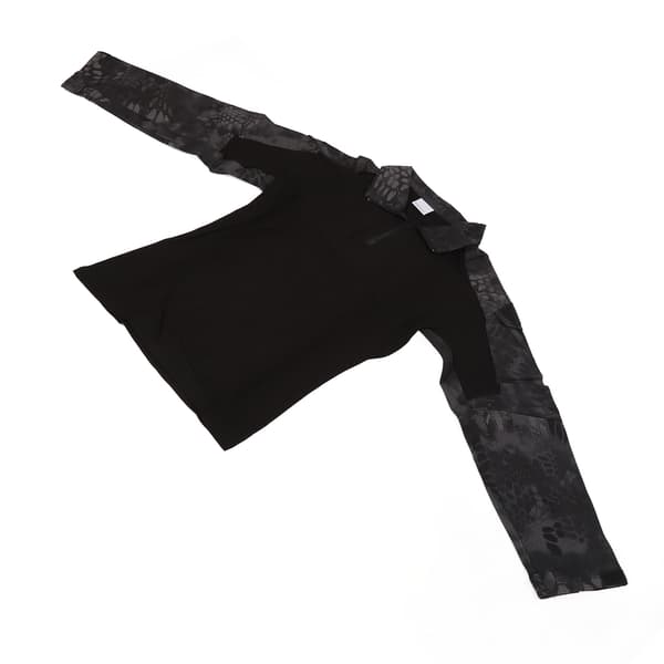 Unisex Långärmad Stridsskjorta med Dragkedja, Armbågsskydd och Axelväskor, XL Pythonmönster, Svart