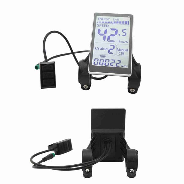 M5 LCD-panel til 24V-60V Universal El-cykel, 31.8/22.2mm, Vandtæt ABS.