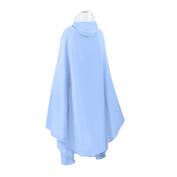 Lang genanvendelig PVC elcykel regnslag, fuld beskyttelse, blå, 3XL