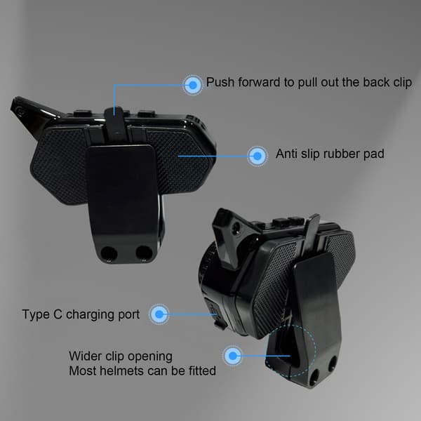 Vandtæt Bluetooth-headset til motorcykelhjelme med håndfri mikrofon