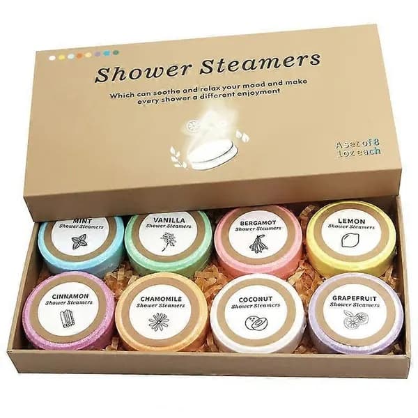 8 st duschångare aromaterapi set - duschbomber med naturliga eteriska oljor, avkoppling och välbefinnande