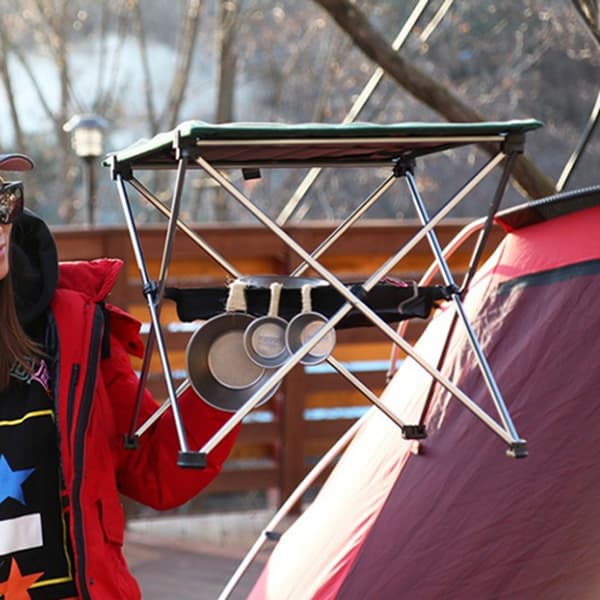 Hängande förvaringskorg för utomhus hopfällbart bord Camping Picknick Lätt Bärbar