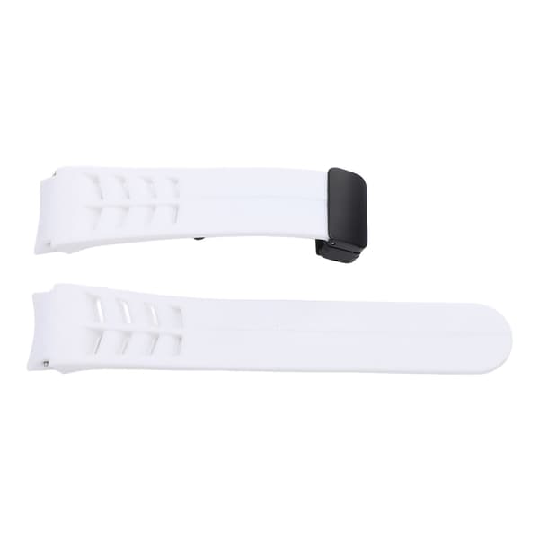 Silikone armbånd til Galaxy Watch 7 6 5 4 44mm med foldbart magnetspænde og quick release, hvid.
