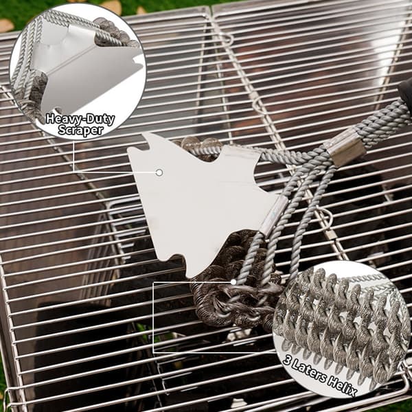 Metal grillrensebørste med børster i rustfrit stål til rengøringstilbehør