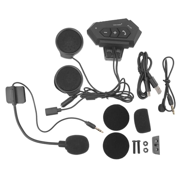 Bluetooth-headset til motorcykelhjelm, 2000mAh, vandtæt IPX6 med anti-interferens
