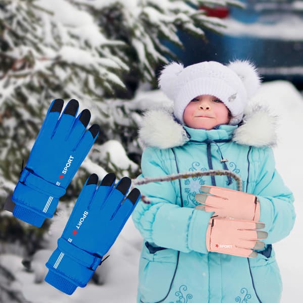 Vinterhansker for barn, vanntette termiske vindtette varme snøhansker for gutter og jenter 8-14 år