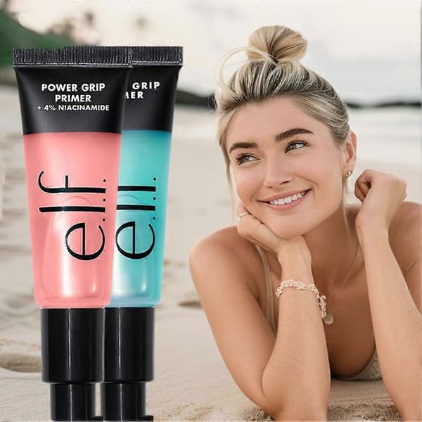 elf Power Grip Primer, en återfuktande gelmakeupbas för optimal hållbarhet.