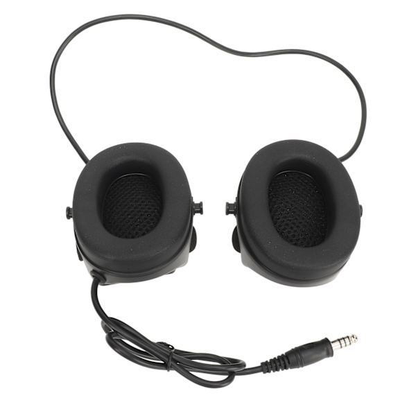 Sort headset til skydning med justerbar vendbar mikrofon til udendørs aktiviteter