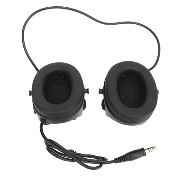 Svart headset för skytte med justerbar vändbar mikrofon för utomhusaktiviteter