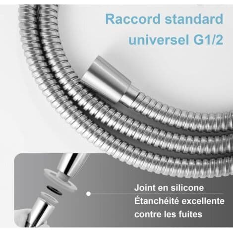 5m duschslang, duschslang med anti-twist-skydd, duschslang i rostfritt stål, universal G1/2\"