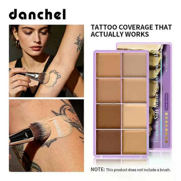 8-nuance blød mat concealerpalet, vandtæt fuldt dækkende cremeconcealer til urenheder, Col