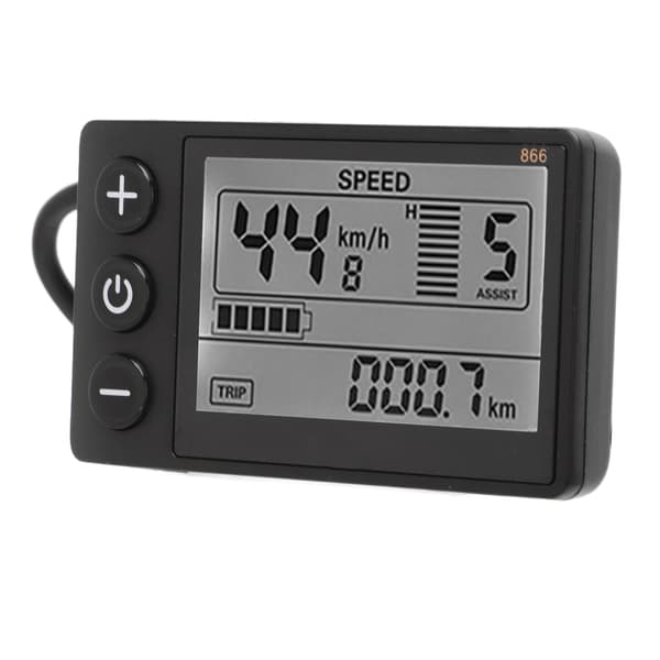 LCD-skjermmåler for elektrisk sykkel 24-60V kontrollpanel vanntett plugg