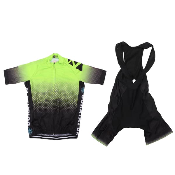 Cykelheldragt og shortsæt, størrelse M, åndbar hurtigtørrende polyester, til cykling og træning