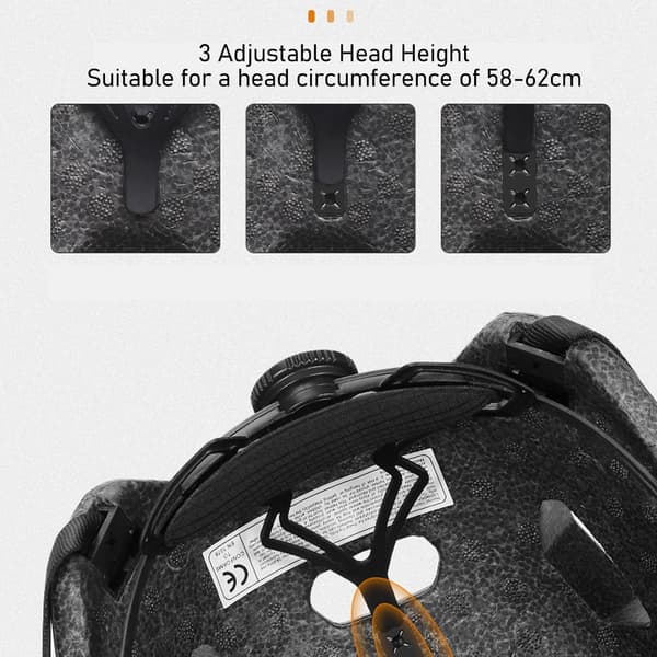 Cykel- og skateboardhjelm med EPS-beskyttelse og 12 ventilationsåbninger, sort