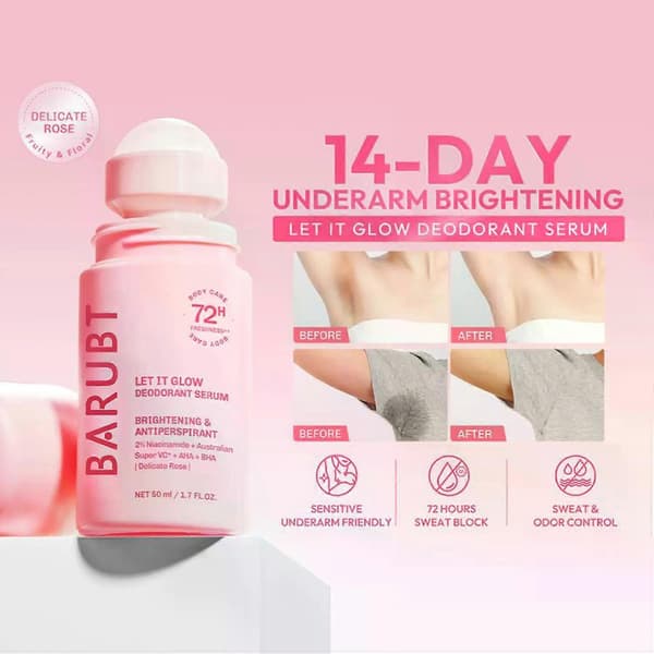 Roll-on antiperspirant deodorant, ger 72 timmars långvarig luktkontroll, innehåller 2% niacinamid.