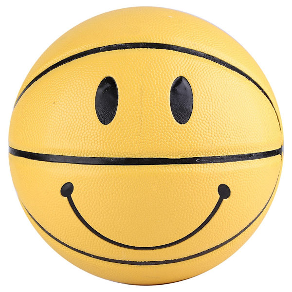 Cool läderbasketboll, hög elasticitet, slitstark, gul
