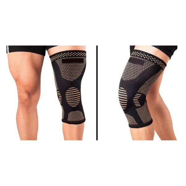 1 par elastiskt knästöd, andningsbart nät, nylon, silikon, halkfritt, för cykling, typ M