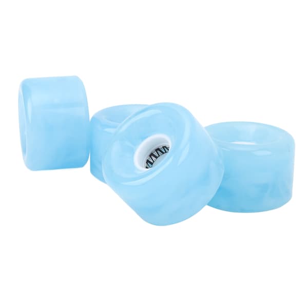 4 stk. gennemsigtige PU skateboardhjul med flash 78A til longboard skateboard blå