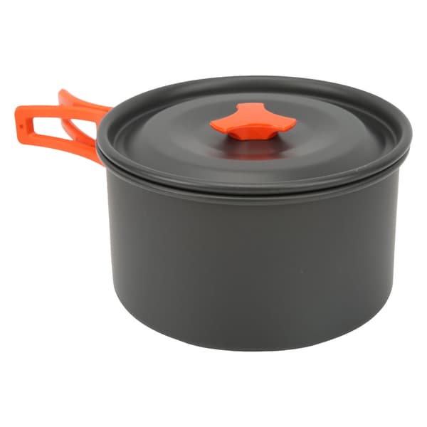Bärbar Camping Köksredskap Set Mess Kit Grytor Vattenkokare Fällbara Bestick Orange