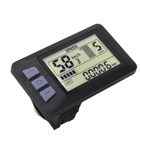 LCD-displaypanel til 24V 36V 48V 60V elcykel med vandtæt 6PIN ledning