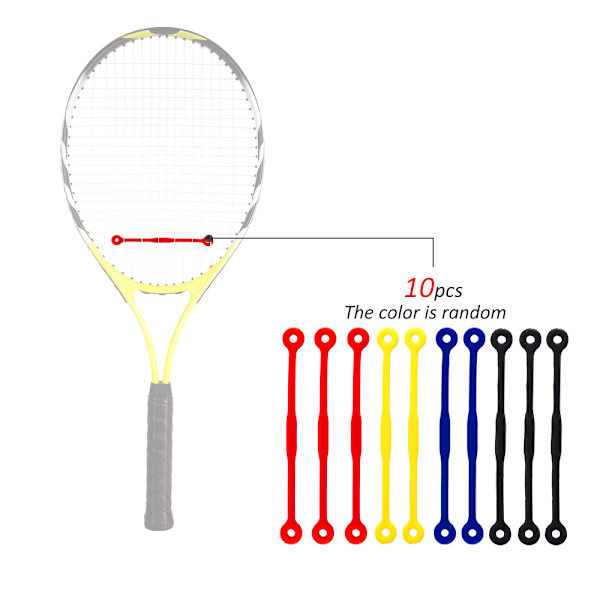 10 stk. silikon tennisputer for racketer - vibrasjons- og støtdemper